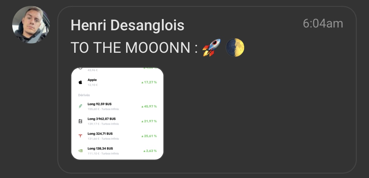 Henri : positions à +45,97 %, +25,61 % et +21,97 %, to the moon