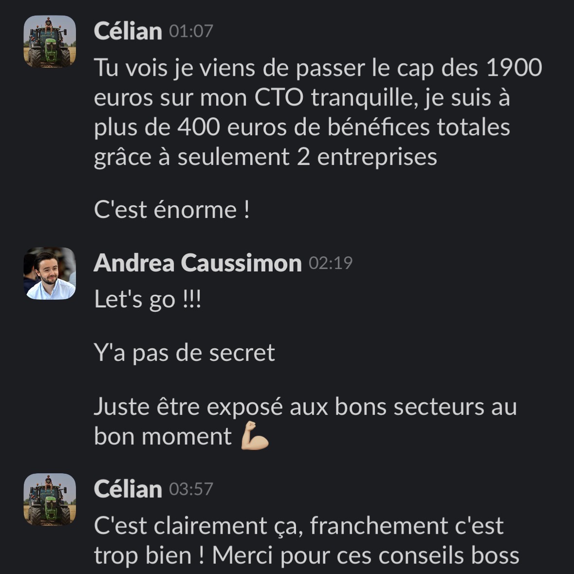 Célian : cap des 1900 € sur son CTO et plus de 400 € de bénéfices